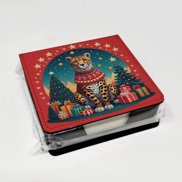 Cheetah Christmas PU Leather Note Paper Holder Discount - Image 4