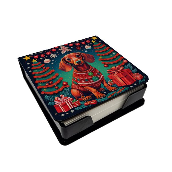 Dachshund Christmas PU Leather Note Paper Holder Online Hot Sale