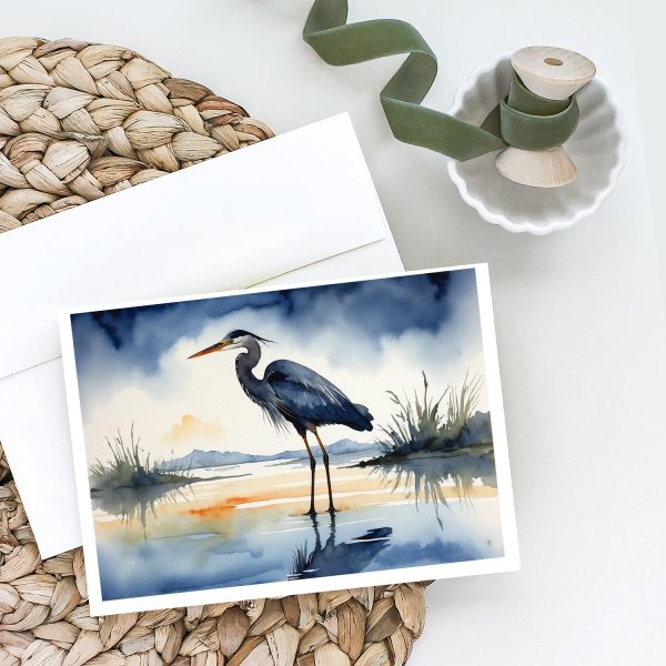 Blue Heron Barely Lit Sky Greeting Cards Pack of 8 Online Sale - Image 2