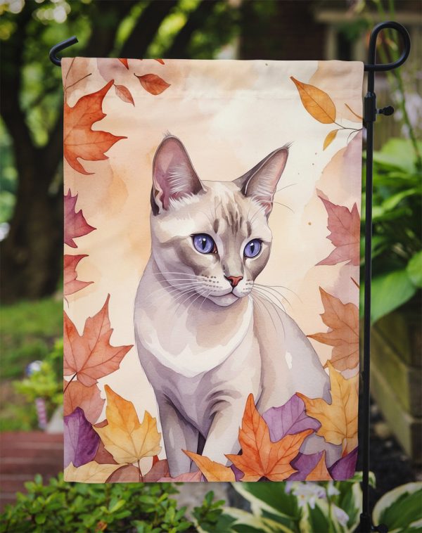Thai Lilac Fall Garden Flag - Cat in Fall Leaves - Cat-Themed Seasonal Yard Decor Online Hot Sale - Image 3
