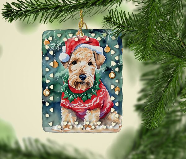 Lakeland Terrier Christmas Porcelain Ornament on Sale - Image 2