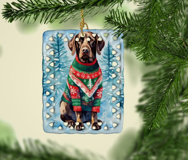 German Shorthaired Pointer Christmas Porcelain Ornament Online now - Image 2