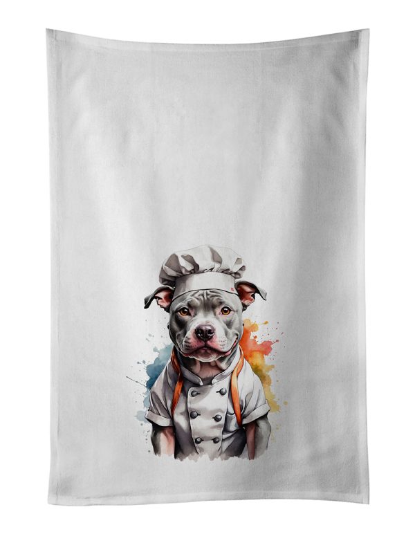 Pit Bull Terrier Chef Kitchen Towel Set of 2 Discount
