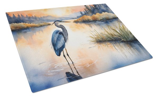 Blue Heron in the Golden Hour Glass Cutting Board on Sale