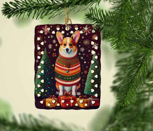 Corgi Holiday Christmas Porcelain Ornament Sale - Image 2