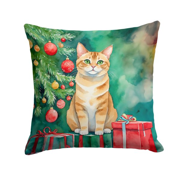 Malayan Cat By the Christmas Tree Throw Pillow Supply