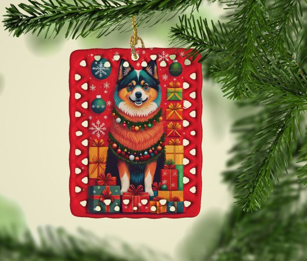 Finnish Lapphund Holiday Christmas Porcelain Ornament Online - Image 2