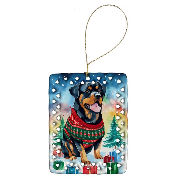 Rottweiler Christmas Porcelain Ornament Online Sale