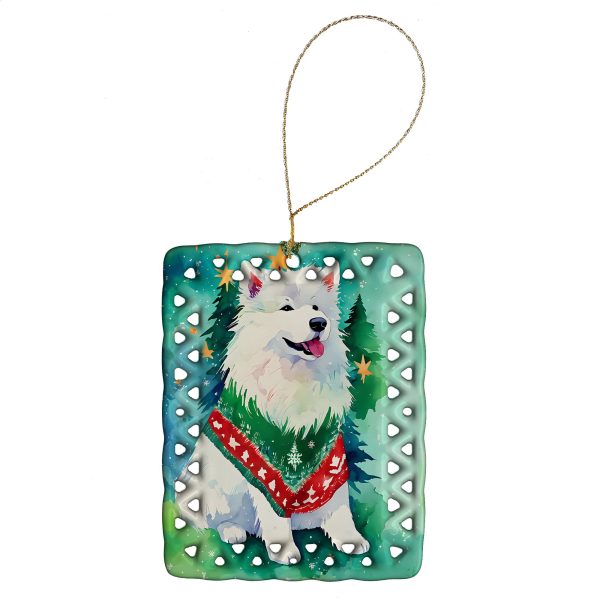 Samoyed Christmas Porcelain Ornament For Discount
