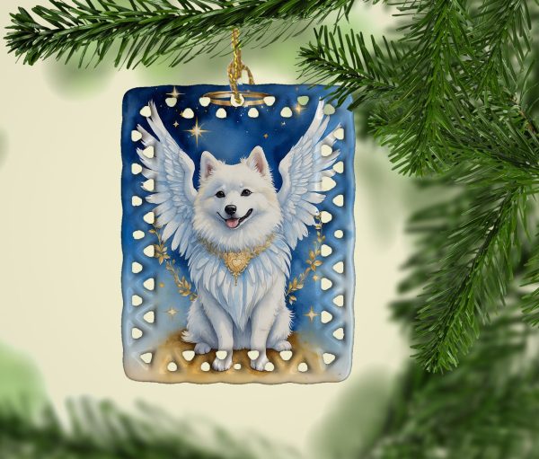 American Eskimo My Angel Porcelain Ornament Online - Image 2