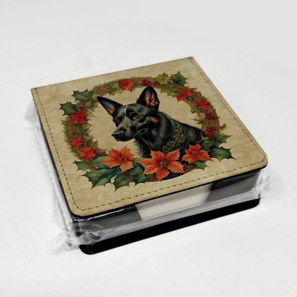 Australian Kelpie Christmas Flowers PU Leather Note Paper Holder Online - Image 4