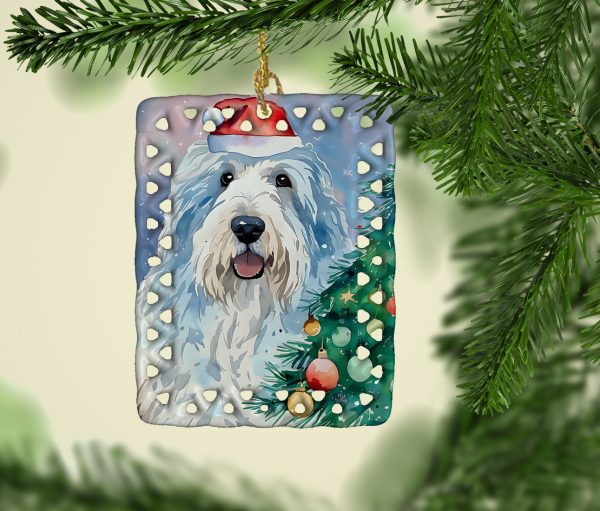 Old English Sheepdog Christmas Porcelain Ornament Sale - Image 2