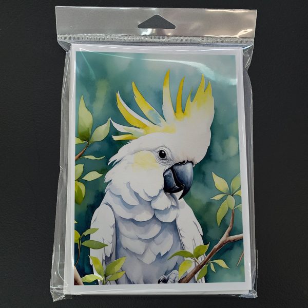 Sulphurcrested Cockatoo Greeting Cards Pack of 8 For Cheap - Image 3