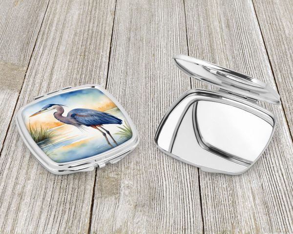 Blue Heron Emerging as the day fades Compact Mirror Online Sale - Image 3