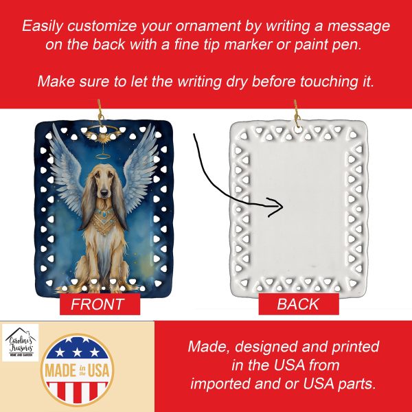 Afghan Hound My Angel Porcelain Ornament Discount - Image 3