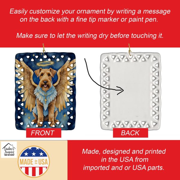 Airedale Terrier My Angel Porcelain Ornament Online Hot Sale - Image 3