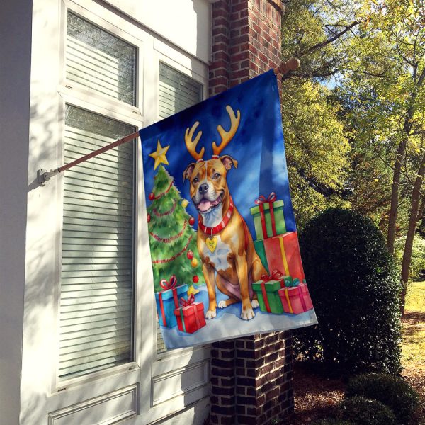Staffordshire Bull Terrier Christmas Reindeer House Flag Fashion - Image 2