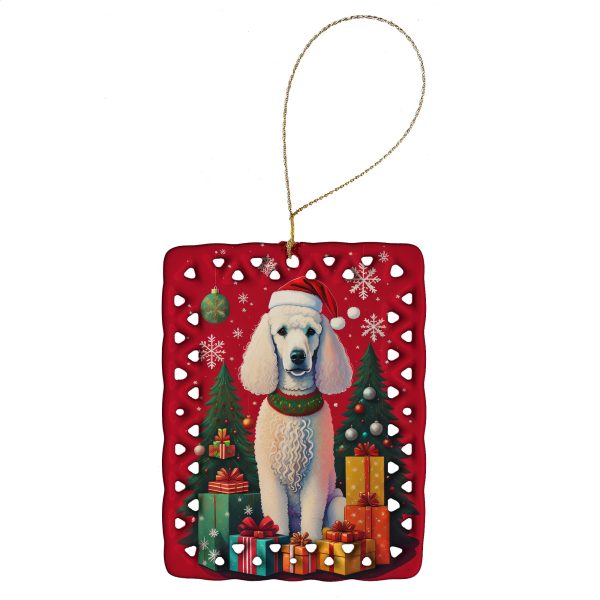 Poodle Holiday Christmas Porcelain Ornament For Discount