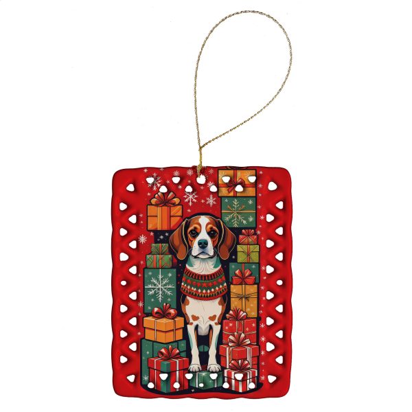 Beagle Holiday Christmas Porcelain Ornament on Sale