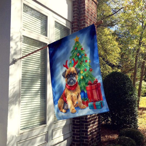 Brussels Griffon Christmas Reindeer House Flag For Sale - Image 2