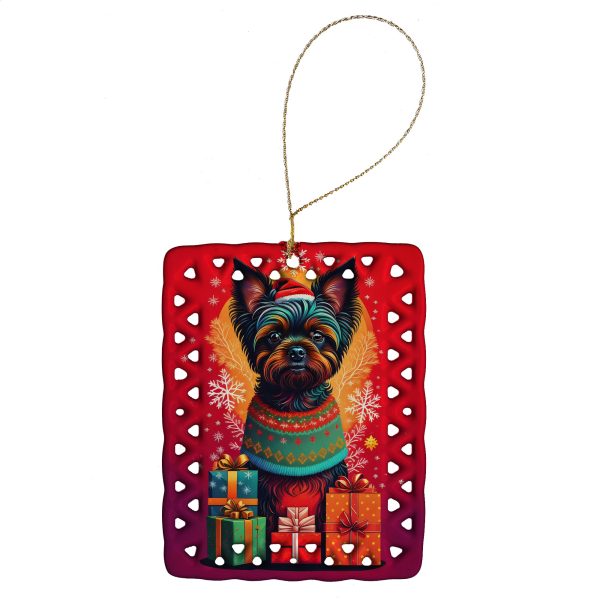 Affenpinscher Holiday Christmas Porcelain Ornament Fashion