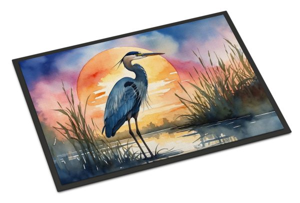 Blue Heron Setting Sun Doormat Supply