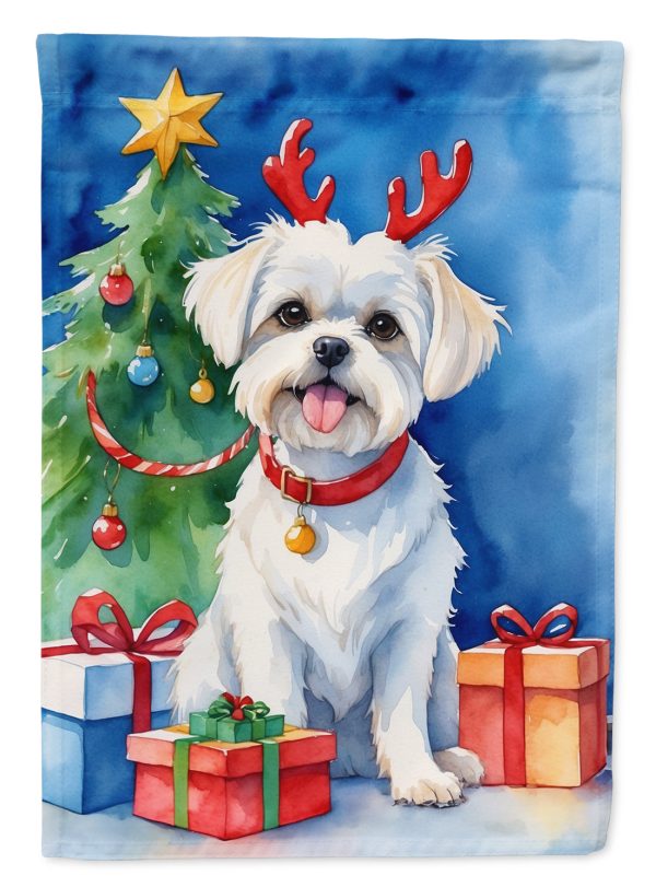 Maltese Christmas Reindeer House Flag Hot on Sale