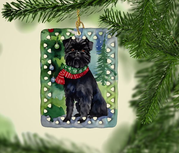 Affenpinscher Christmas Porcelain Ornament Cheap - Image 2