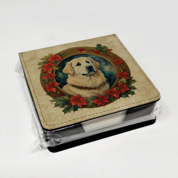 Great Pyrenees Christmas Flowers PU Leather Note Paper Holder Online now - Image 4