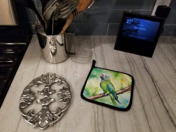 Monk Parakeet Pair of Pot Holders Hot on Sale - Image 3
