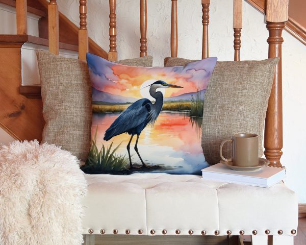 Blue Heron Setting Sun Throw Pillow Discount - Image 3