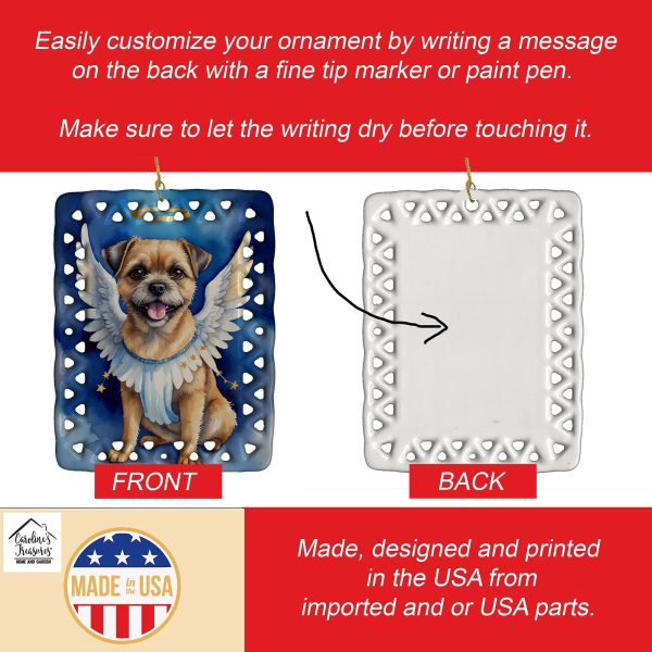 Border Terrier My Angel Porcelain Ornament Online now - Image 3
