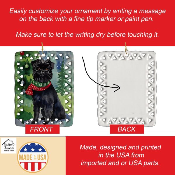 Affenpinscher Christmas Porcelain Ornament Cheap - Image 3
