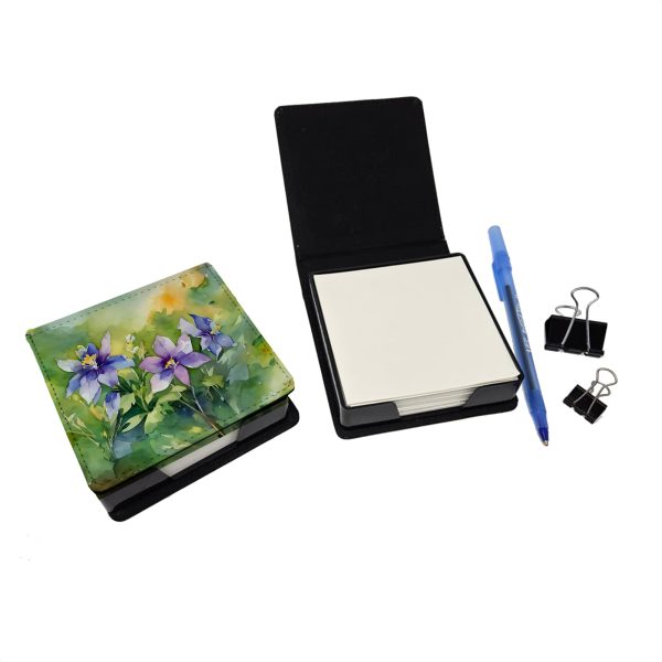 Colorado Rocky Mountain Columbine in Watercolor PU Leather Note Paper Holder For Discount - Image 2