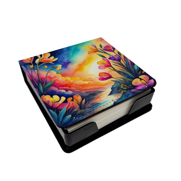 Colorful Freesia PU Leather Note Paper Holder Fashion
