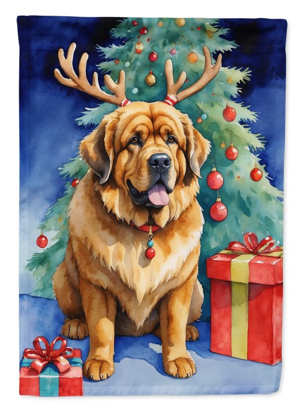 Tibetan Mastiff Christmas Reindeer House Flag Sale