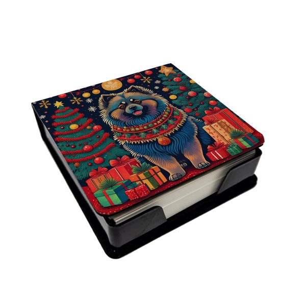 Keeshond Christmas PU Leather Note Paper Holder Cheap