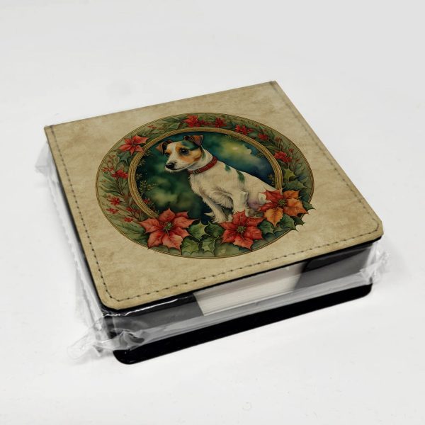 Jack Russell Terrier Christmas Flowers PU Leather Note Paper Holder For Discount - Image 4