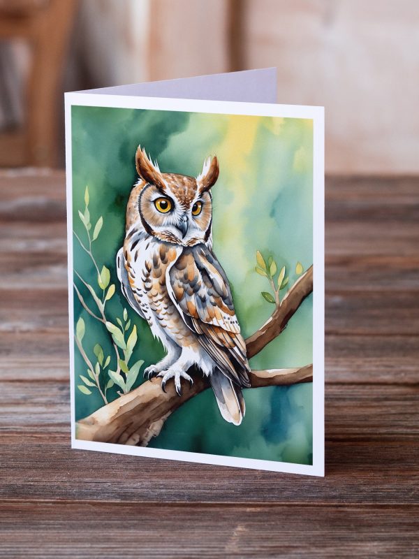 Western Screech Owl Greeting Cards Pack of 8 Supply - Image 2