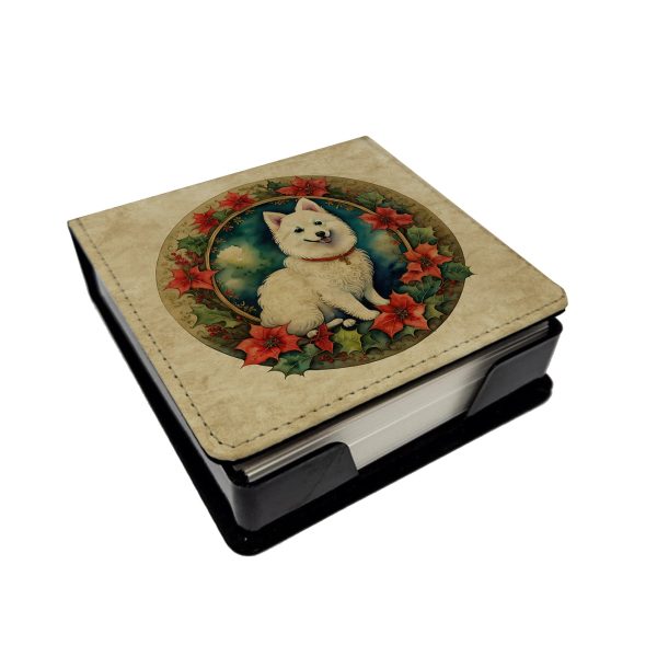 Japanese Spitz Christmas Flowers PU Leather Note Paper Holder Online Hot Sale