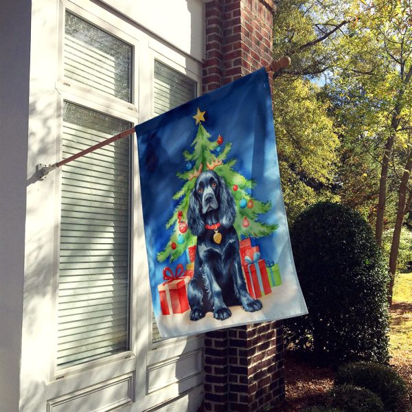 Black Cocker Spaniel Christmas Reindeer House Flag Online Hot Sale - Image 2