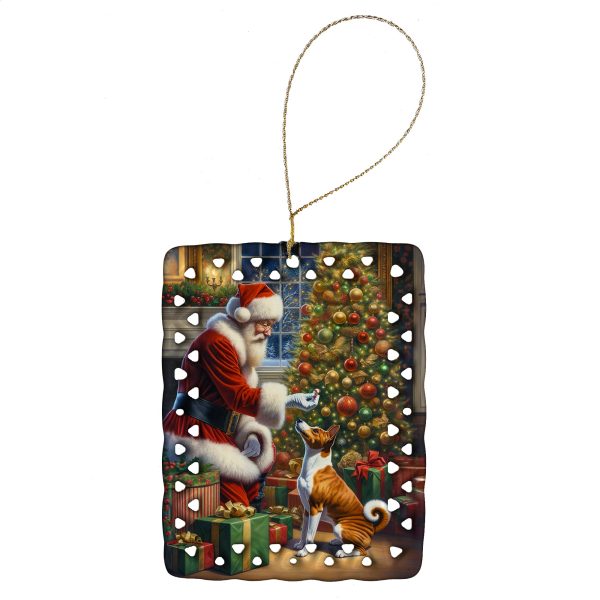 Basenji and Santa Claus Porcelain Ornament Fashion