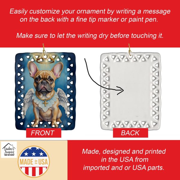 French Bulldog My Angel Porcelain Ornament For Discount - Image 3