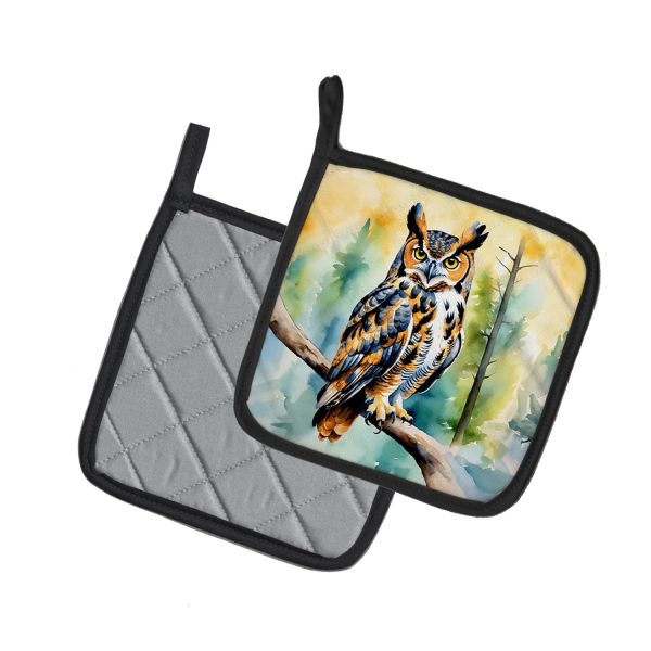 Great Horned Owl Pair of Pot Holders Online Sale - Image 2