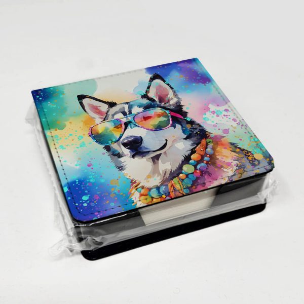 Siberian Husky Hippie Dawg PU Leather Note Paper Holder Online Sale - Image 4