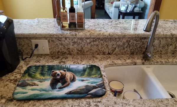 Alaskan Wilderness Grizzly Bear Dish Drying Mat Fashion - Image 2