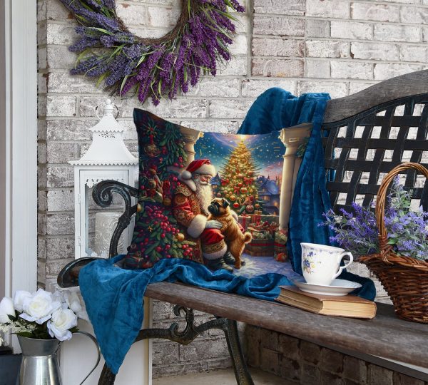 Brussels Griffon and Santa Claus Throw Pillow on Sale - Image 4