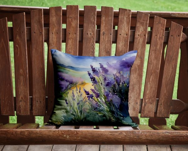 Lavender in Watercolor Throw Pillow Sale - Image 2