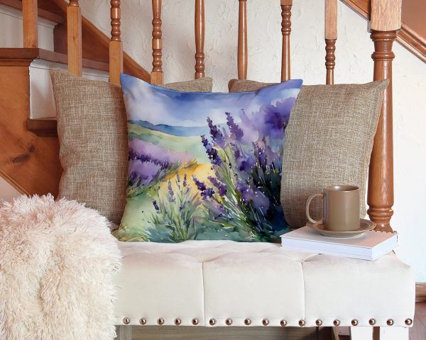 Lavender in Watercolor Throw Pillow Sale - Image 3