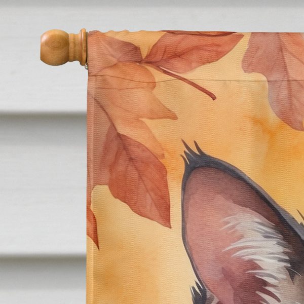 Lykoi Cat in Fall Leaves House Flag Online now - Image 3